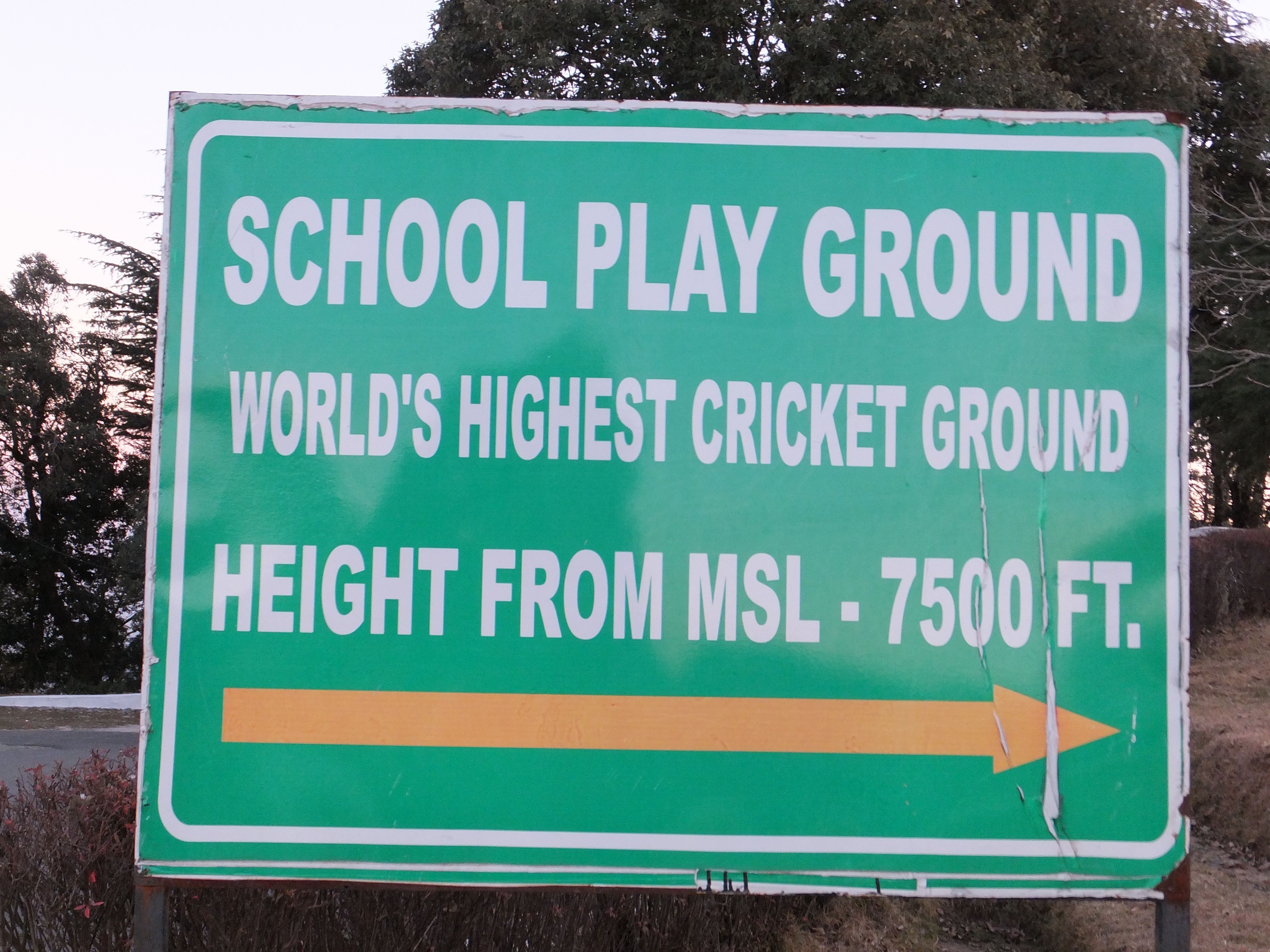 Highest cricket ground in the world
