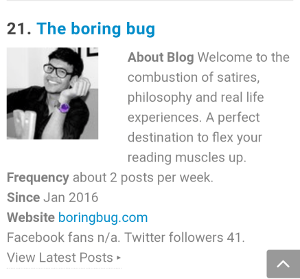 Boringbug Top 50 Introvert Blogs