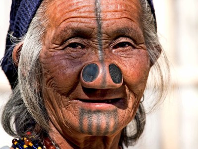 Nose plugs and tattoos – Apatani&nbsp;Tribe
